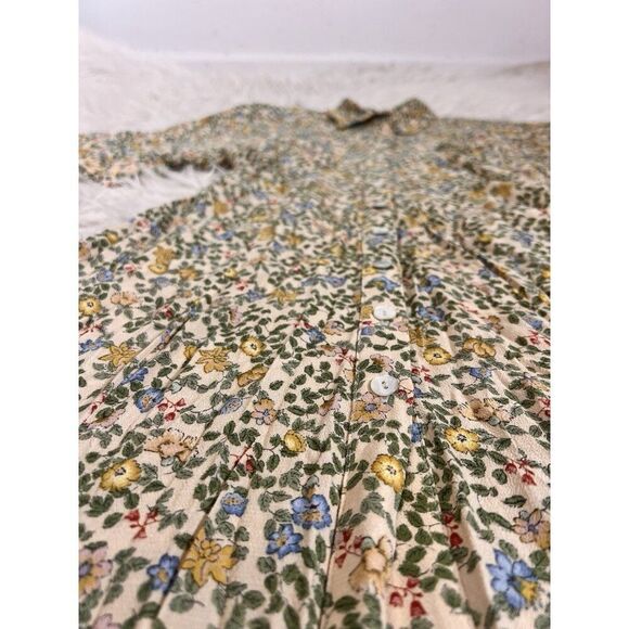 ZARA Yellow Floral Printed Vintage Inspired Maxi Midi Shirt Dress Small NWT Boho - Picture 12 of 14